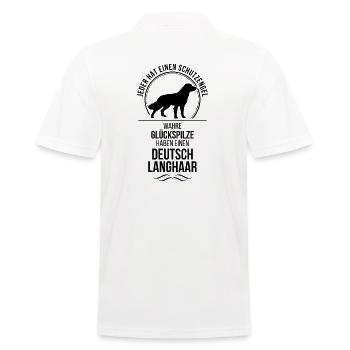 DEUTSCH LANGHAAR Schutzengel Hunde Spruch Wilsigns - Männer Poloshirt - Weiß - Hinten - Kai (181cm)