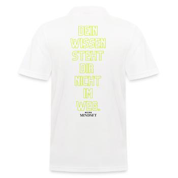 Dein Wissen Steht Dir Nicht Im Weg - Männer Poloshirt - Weiß - Hinten - Kai (181cm)