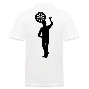 Dart Darts Sport Sportler - Männer Poloshirt - Weiß - Hinten - Kai (181cm)