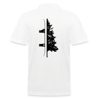 Snowboard Tree Mountains Snow Winter Sports Gift - Men's Polo Shirt - white - Back - Kai (181cm)