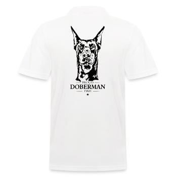 Doberman Papa Chien Chien Doberman Wilsigns - Polo Homme - blanc - Dos - Kai (181cm)