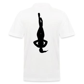 Yoga auf dem Kopf - Männer Poloshirt - Weiß - Hinten - Kai (181cm)