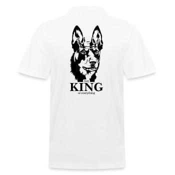 Australian Kelpie King of everything Wilsigns - Men's Polo Shirt - white - Back - Kai (181cm)