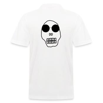 cooler Totenkopf mit Sonnenbrille / Totenschädel - Männer Poloshirt - Weiß - Hinten - Kai (181cm)