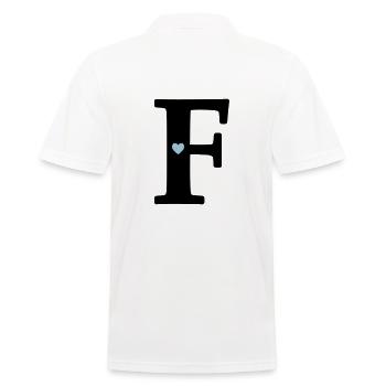 Buchstabe F Anfangsbuchstabe - Männer Poloshirt - Weiß - Hinten - Kai (181cm)