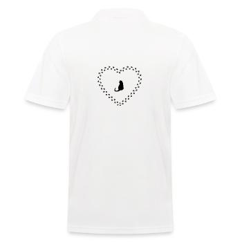Chat avec coeur de pattes - Polo Homme - blanc - Dos - Kai (181cm)