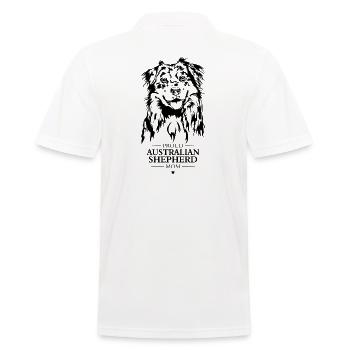 Berger Australien Maman Chien De Troupeau Chiens Wilsigns - Polo Homme - blanc - Dos - Kai (181cm)