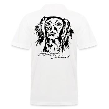 Long Haired Dachshund Portrait Dogs Dog Wilsigns - Men's Polo Shirt - white - Back - Kai (181cm)