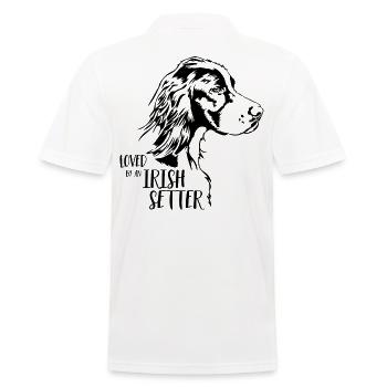 Loved by an Irish Setter Hundespruch Wilsigns - Männer Poloshirt - Weiß - Hinten - Kai (181cm)