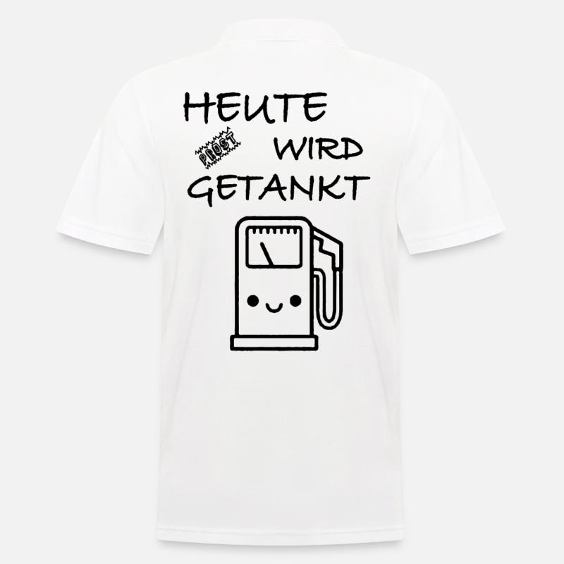 Prost heute wird getankt - Männer Poloshirt - Weiß