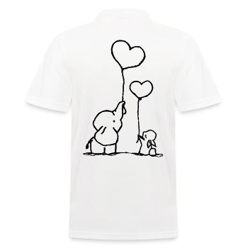 Süss Elenfant und Hase - Männer Poloshirt - Weiß - Hinten - Kai (181cm)