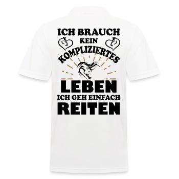 Einfach Reiten - Männer Poloshirt - Weiß - Hinten - Kai (181cm)