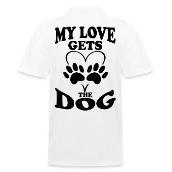 Meine Liebe bekommt der Hund - Männer Poloshirt - Weiß - Hinten - Kai (181cm)