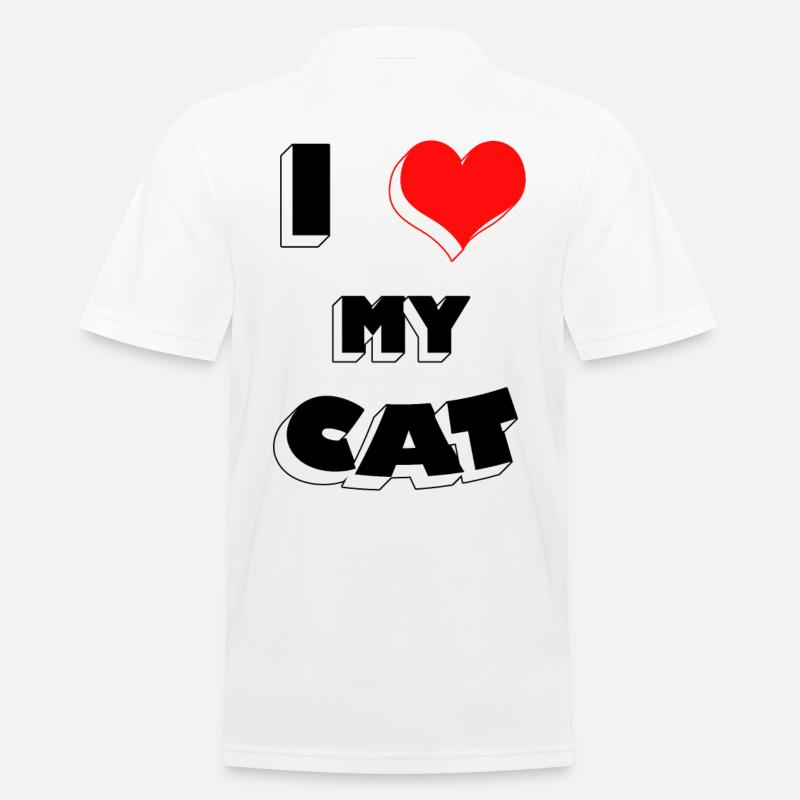 I love my cat - Männer Poloshirt - Weiß