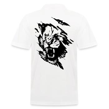 Tête de lion art cool lion cadeau idée - Polo Homme - blanc - Dos - Kai (181cm)