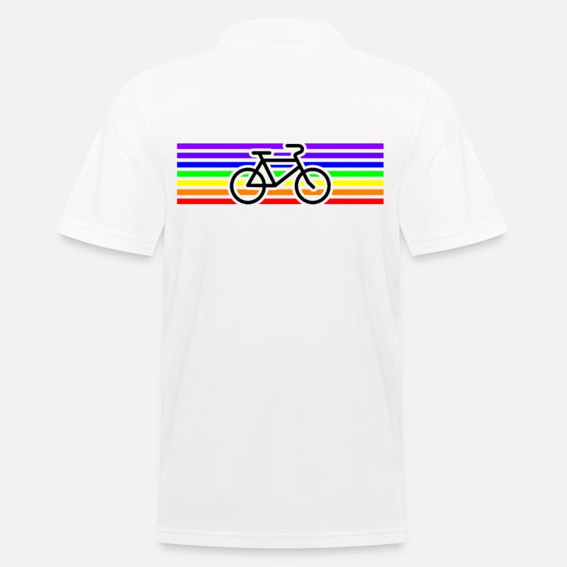Fahrrad Regenbogen Frieden Geschenkidee - Männer Poloshirt - Weiß