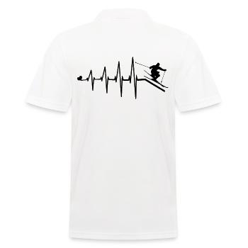 Heartbeat Herzschlag Ski Herzfrequenz - Männer Poloshirt - Weiß - Hinten - Kai (181cm)