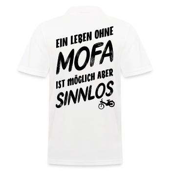 Leben ohne Mofa sinnlos Moped Zweirad Geschenkidee - Männer Poloshirt - Weiß - Hinten - Kai (181cm)