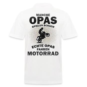 Opa Motorrad Motorradfahrer Großvater Gescchenk - Männer Poloshirt - Weiß - Hinten - Kai (181cm)