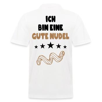 Ich bin eine Gute Nudel witziger Spruch Vintage - Männer Poloshirt - Weiß - Hinten - Kai (181cm)