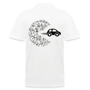 Les vélos mangent la conception de vélos de protection du climat de la voiture - Polo Homme - blanc - Dos - Kai (181cm)