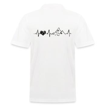 Herzschlag für Berge Wandern Bergsteigen Bergsport - Männer Poloshirt - Weiß - Hinten - Kai (181cm)