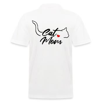 The mother cat kitty cat - Men's Polo Shirt - white - Back - Kai (181cm)