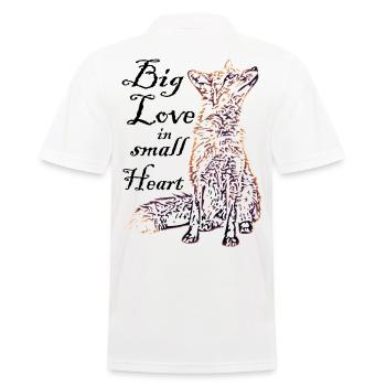 Kleiner Fuchs Mit Viel Liebe Im Herzen - Männer Poloshirt - Weiß - Hinten - Kai (181cm)