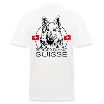 BERGER BLANC SUISSE Wilsigns Chien portrait chiens - Polo Homme - blanc - Dos - Kai (181cm)