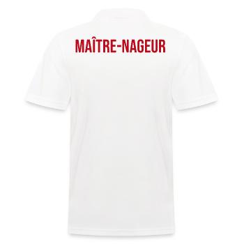 maître-nageur | t-shirt et pull pour maître nageur - Polo Homme - blanc - Dos - Kai (181cm)