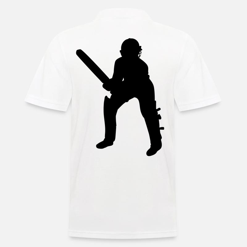 Cricket Schlagmann Batter Black - Männer Poloshirt - Weiß