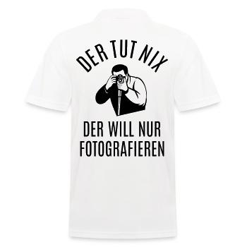 fotografieren Fotograf Sprüche Geschenkidee lustig - Männer Poloshirt - Weiß - Hinten - Kai (181cm)