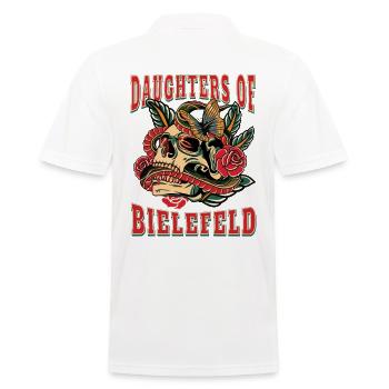 Bielefeld Frau Geschenk daughters of Bielefeld - Männer Poloshirt - Weiß - Hinten - Kai (181cm)