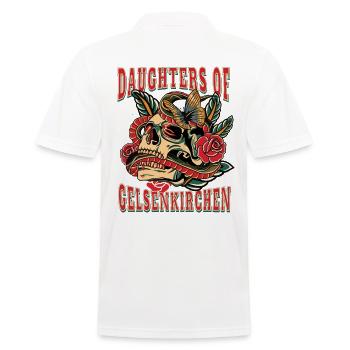 Gelsenkirchen Frau Geschenk daughters of - Männer Poloshirt - Weiß - Hinten - Kai (181cm)