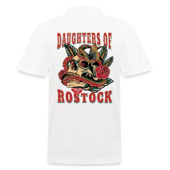 Rostock Frau Geschenk daughters of Rostock - Männer Poloshirt - Weiß - Hinten - Kai (181cm)