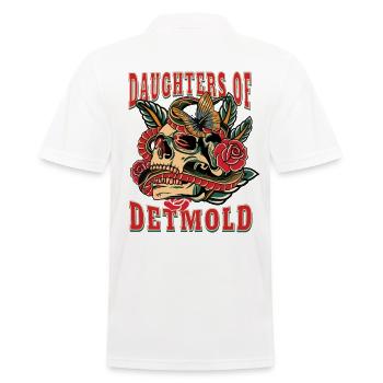 Detmold Frau Geschenk daughters of Detmold Frauen - Männer Poloshirt - Weiß - Hinten - Kai (181cm)