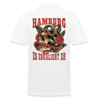 Hamburg Frau Geschenk es eskaliert eh Hamburg Fan - Männer Poloshirt - Weiß - Hinten - Kai (181cm)