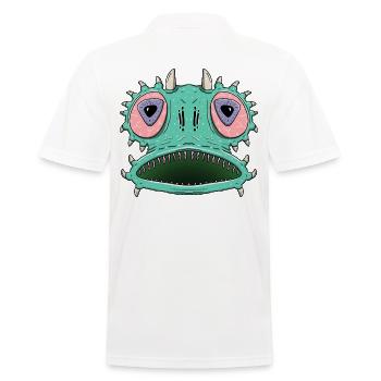 Alien - Männer Poloshirt - Weiß - Hinten - Kai (181cm)