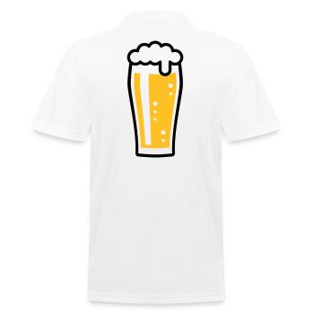 Bierglas (Bier / Willibecher / 2C) - Männer Poloshirt - Weiß - Hinten - Kai (181cm)