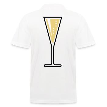 Glass Of Sparkling Wine (Funnel / Closed / 2C) - Men's Polo Shirt - white - Back - Kai (181cm)