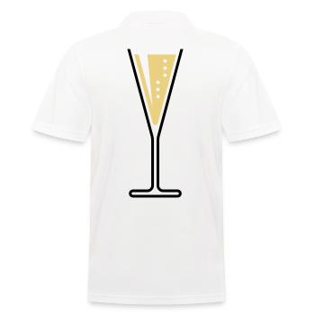 Glass Of Sparkling Wine (Funnel / Open / 2C) - Men's Polo Shirt - white - Back - Kai (181cm)
