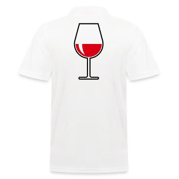 Rotweinglas Bauchig Zu (Rotwein / Wein / 2C) - Männer Poloshirt - Weiß - Hinten - Kai (181cm)