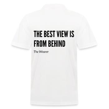 The best view is behind me - Männer Poloshirt - Weiß - Hinten - Kai (181cm)