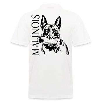 Belgischer MALINOIS Hundesport Hunde IGP Wilsigns - Männer Poloshirt - Weiß - Hinten - Kai (181cm)