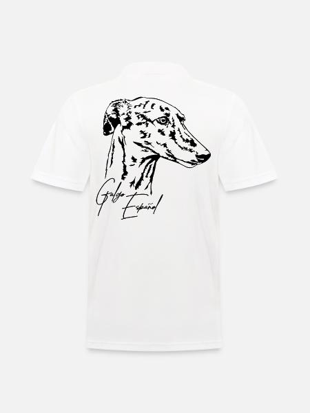 GALGO ESPANOL Portret Windhonden Wilsigns - Mannen poloshirt - wit