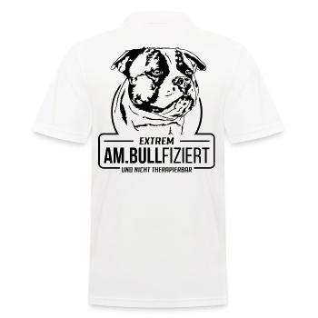 AM BULLFIZIERT American Bulldog Hunde Wilsigns - Männer Poloshirt - Weiß - Hinten - Kai (181cm)