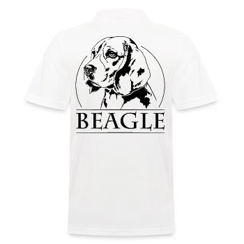 BEAGLE Jagdhund Hund Hunde Wilsigns Hundeportrait - Männer Poloshirt - Weiß - Hinten - Kai (181cm)
