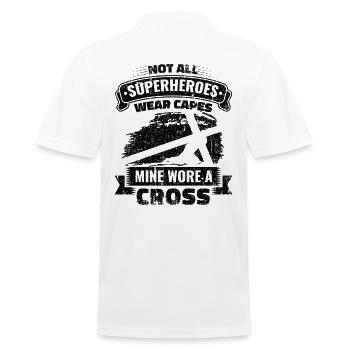 Jesus Christus ist mein Superheld Shirt Christen - Männer Poloshirt - Weiß - Hinten - Kai (181cm)