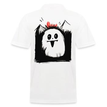 Japanese Red Sun: Funny Egg from Creature - Men's Polo Shirt - white - Back - Kai (181cm)