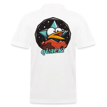 Alberne Ente: Quak! - Männer Poloshirt - Weiß - Hinten - Kai (181cm)